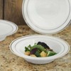 Smarty Had A Party 12 oz. White with Silver Edge Rim Plastic Soup Bowls (120 Bowls) - image 3 of 4