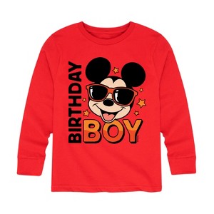 Boys' - Disney - Mickey Birthday Boy Long Sleeve Graphic T-Shirt - 1 of 4