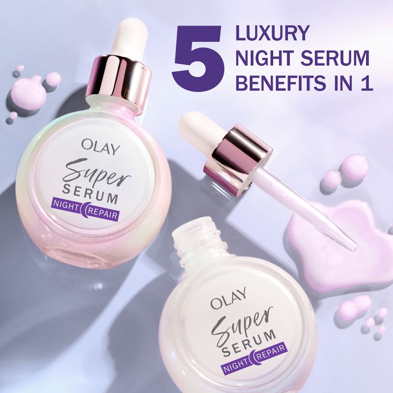 Olay Super Serum Night Repair Face Serum - Fragrance Free - 1.0 fl oz, 3 of 12