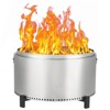 Smokeless Fire Pit 304 Stainless Steel w/360° Heat & Adjustable Airflow, Portable Wood Burning Fire Bowl for Camping, Backyard - 2 of 4