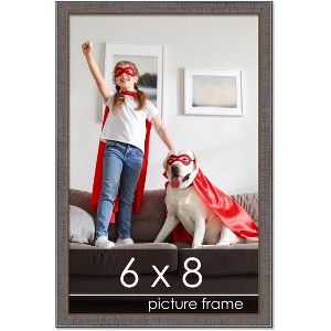 PosterPalooza | Photo Size Textured Grey Picture Frame - UV Acrylic, Foam Board Backing, Hanging Hardware - 1 of 4