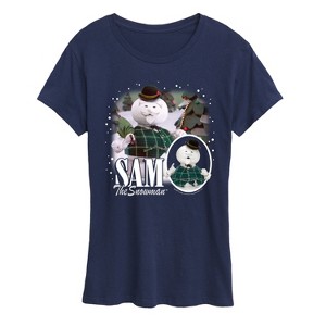Women's - Rudolph - Sam The Snowman Bootleg Short Sleeve Graphic T-Shirt - 1 of 4