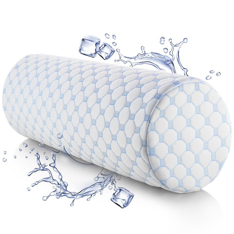 Nestl Memory Foam Neck Roll Pillow for Pain Relief, Bolster Pillow with Cooling Cover, 1 of 6