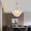 DOMETOUR 27.5 Gold Pendant Light Chandelier with Clear Glass Globe Shade, Adjustable Height, for Living Room, Dining Room, Kitchen (No Bulbs) - 2 of 4