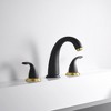 Sumerain 2 Handle Widespread Roman Bathtub Faucet Tub Filler with Rough-in Valve, Black and Gold - 4 of 4