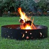 Sunnydaze Outdoor Heavy-Duty Steel Portable Fire Pit Ring with Die-Cut Stars and Moons - 36" - Black - 2 of 4