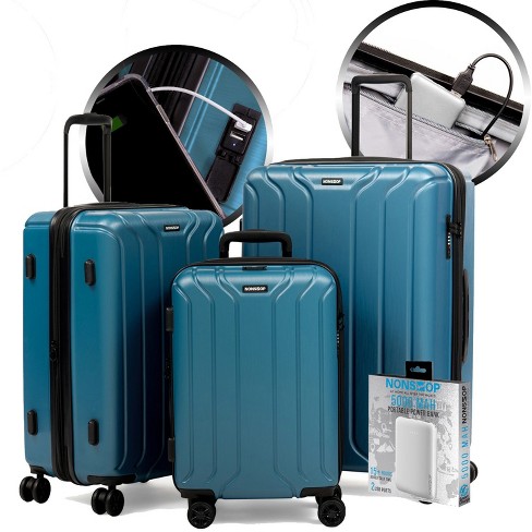 Light Blue Luggage Sets 4 Piece with Spinner Wheel Hardshell Luggage Travel Luggage Set Carry On Suitcase Set 16 20 24 28 Inches 