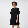 Women's Short Sleeve Bows Shirtdress - A New Day™ Black - 3 of 4