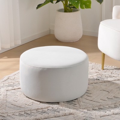 KINWELL Round Upholstered Pouf Ottoman Footrest