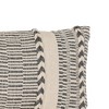 12" x 46" Jadon Hand Braided Extra Long Geometric Pattern Indoor/Outdoor Gray Accent Lumbar Throw Pillow - 3 of 4