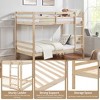 NicBex Bunk Bed,Wood Bunk Bed Frame with Ladder and High Guardrail,Twin Size Bed Frame for Kids Teens,No Box Spring Needed - 4 of 4