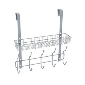 NEX 1 Tier Over the Door Bath Organizer with Mesh Basket Silver: Metal Clothesline & Garment Storage Solution - 1 of 4