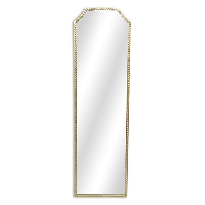 HomeRoots 64" Gold Metal Beaded Arch Full Length Hanging Mirror
