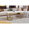 NicBex Modern Nesting Coffee Tables Set of 2, Center Table, Round Marble-Top Side Tables with Gilded Base for Living Room - 2 of 4