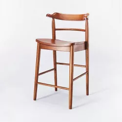 Kaysville Curved Back Wood Counter Height Barstool Walnut - Threshold™ designed with Studio McGee