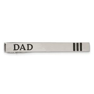 Black Bow Jewelry Stainless Steel & Enameled DAD Tie Bar Clip, 6 x 54mm - 1 of 4