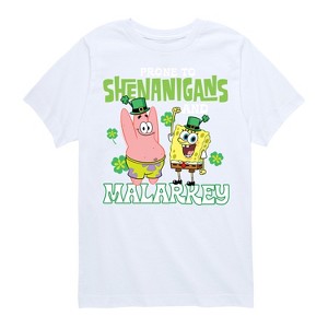 Boys' - SpongeBob Squarepants - Prone To Shenanigans And Malarkey Short Sleeve Graphic T-Shirt - 1 of 4
