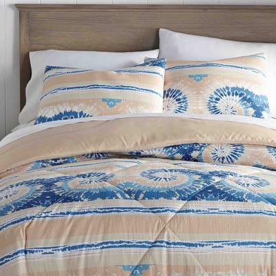 King Size Tie Dye Seersucker Comforter Set with Shams