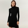 Anna-Kaci Women's Long Sleeve Ribbed Knit Mini Dress with Contoured Textured Paneling and Stretch Fit for a Flattering Silhouette - 2 of 4