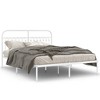 vidaXL Metal Bed Frame without Mattress with Headboard White 59.1"x78.7" - 2 of 4
