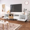 HDZNVF Modern TV Stand with 2 Cabinets and Open Storage Compartment, Color matching Media Console Table for TVs up to 85 inch - 4 of 4
