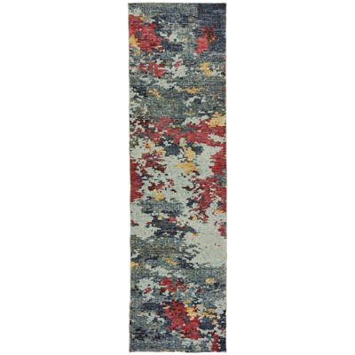 Oriental Weavers Evolution 8036C Blue/ Red Indoor Area Rug - 2'6" x 12'