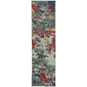 Oriental Weavers Evolution 8036C Blue/ Red Indoor Area Rug - 2'6" x 12' - 1 of 3