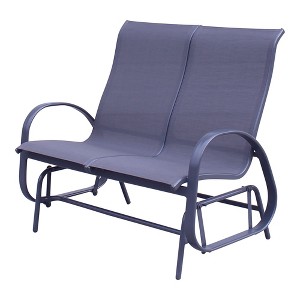 Courtyard Casual Santa Fe Alum Sling Loveseat Glider - 1 of 4
