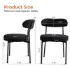 DOMETOUR Set of 2 Upholstered Dining Chairs with Curved Backrest & Metal Legs - 3 of 4