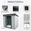 MOEPISY 6ft X 5ft Outdoor Metal Storage Shed With Lockable Sliding Doors And Transparent Plate, White And Black - 3 of 4