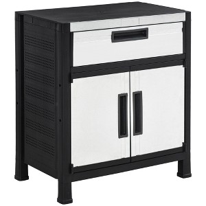 Storage Sheds Outdoor Cabinet for Garden Tool with Adjustable Shelves, Ample Drawer with Waterproof PP & Galvanized Steel for Indoor/Outdoor - 1 of 4