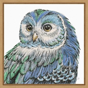 Amanti Art Beautiful Owls I Peacock Crop by Daphne Brissonnet Canvas Wall Art Print Framed 16-in. x 16-in. - 1 of 4