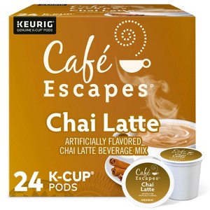 Café Escapes Chai Latte Coffee Pods Flavored Coffee Dark Roast - 24ct - 1 of 4