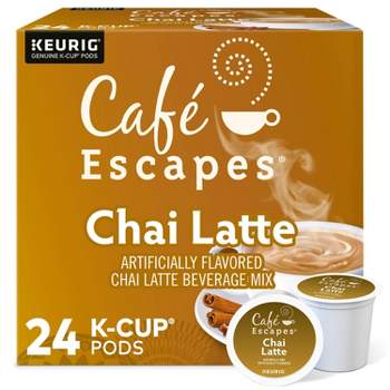 Café Escapes Chai Latte Coffee Pods Flavored Coffee Dark Roast - 24ct