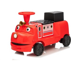 12V Ride on Train Trackless, 2 Seater Kids Ride on Toy with Removable Storage Chair, Light, Music, Without Carriage - 1 of 4