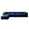 Modern Modular Sectional Sofa with 1 Storage Ottomans 4 Seater Chenille Sofa Couch with Contemporary Cylindrica Arm for Living Room-Tanpinhause - 2 of 4