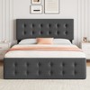 Faux Leather Upholstered Bed Frame with 4 Storage Drawers, Headboard, Wooden Slats Support, Button Tufted Design, No Box Spring Needed - 2 of 4