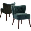 Modern Wingback Accent Chair, Upholstered Ergonomic Living Room Chair with Curved Back, Heavy-Duty Wood Legs for Office, Bedroom, Reading - 3 of 4