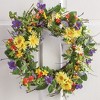 Collections Etc Wild Daisy Floral Twig Wreath 19" x 19" x 4" Multicolored - 2 of 4