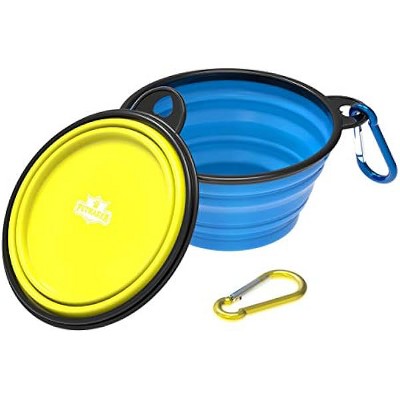 PETMAKER Collapsible Pet Bowls - Portable Silicone Food and Water Dog Bowl Set for Travel - 2 Pack