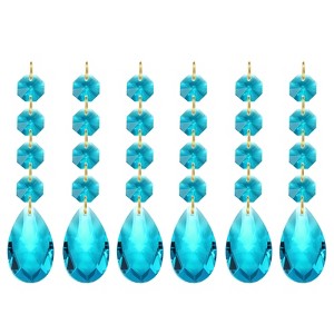 Unique Bargains Crystal Pendants Teardrop Beads for DIY Lamp Arts Crafts Decoration 6 Pcs - 1 of 4