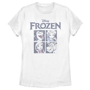 Women's Frozen Character Squares T-Shirt - 1 of 4
