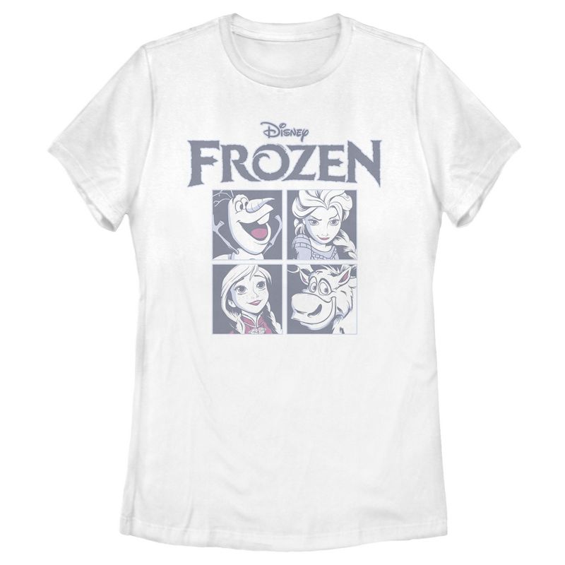 Women's Frozen Character Squares T-Shirt, 1 of 5