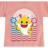 Girls' - Baby Shark - American Flag Fitted Short Sleeve Graphic T-Shirt - 2 of 4