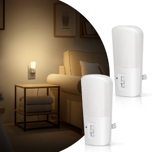 DORESshop LED Dimmable Night Light Plug-In, 3000K Soft White, Dusk to Dawn Sensor, 2-Pack for Kids Room, Nursery, Hallway - 1 of 4