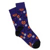 CTM Men's  Halloween Pumpkin Bats and Skull Novelty Socks (1 Pair) - image 2 of 2