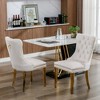 FONTOI Dining Chairs Set of 2 with Nailhead Trim, Comfy Accent Chair with Curved Legs for Dining Room, Kitchen Beige, 19.7"*37.5"*24.6" - 4 of 4
