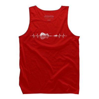 Men's Design By Humans Nature Guitar Heart Beat By Maryedenoa Tank Top