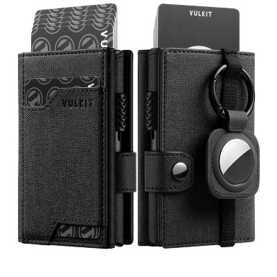 Wallet with Keyring Mens Pop up Credit Card Wallet with Air Tag Holder Trifold ID