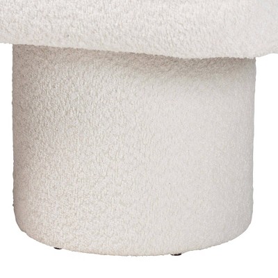 Baxton Studio Laria Teddy Bear Fabric Accent Bench White